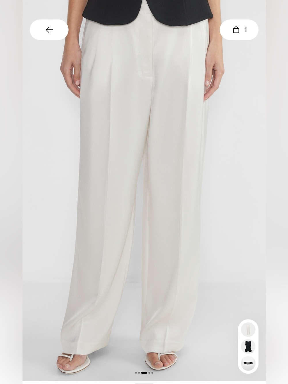 The Effortless Pant™ Satin - White - Picture 2 of 3